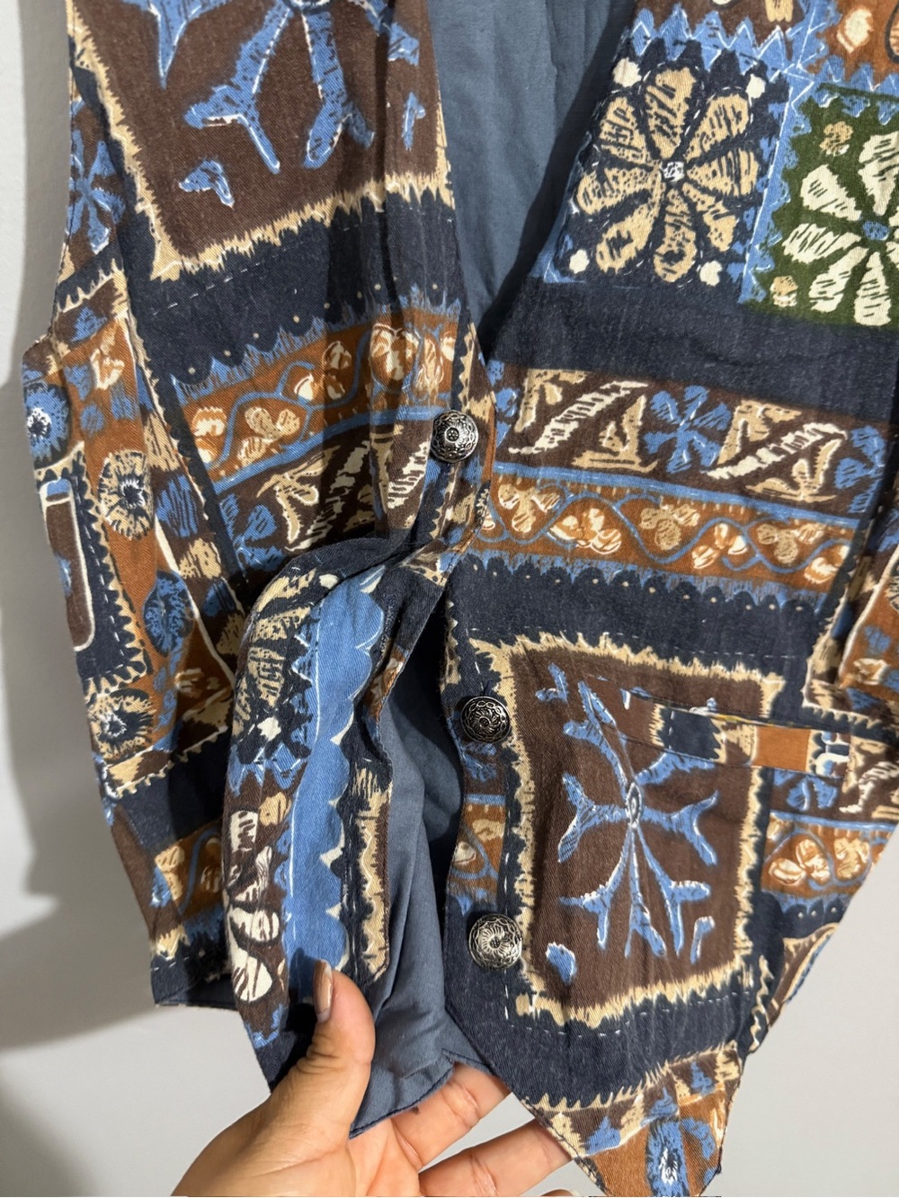 Vintage Vest Womens Small Patchwork Granny Square 90s retro grunge boho festival - Picture 5 of 9